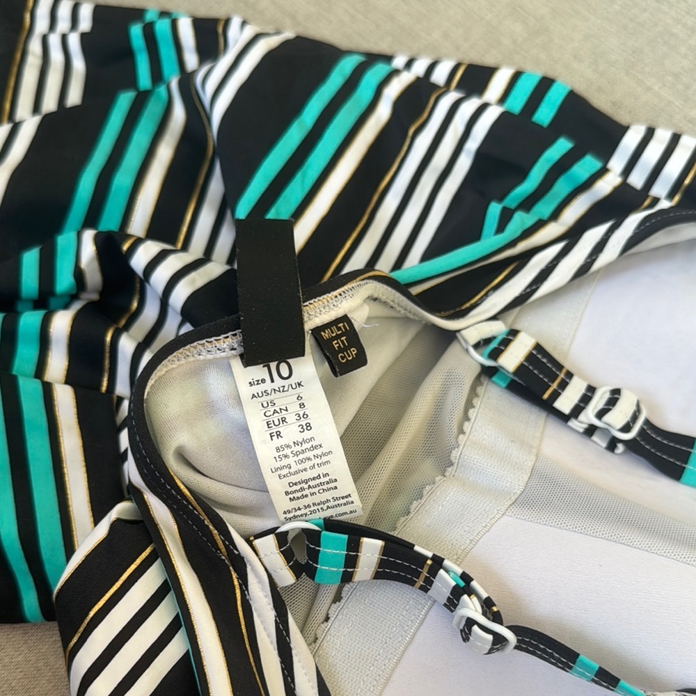 Striped One Piece Swimsuit - Picture 7 of 10